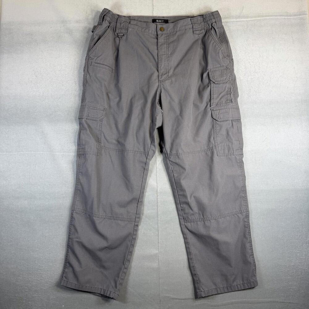 511 Tactical Cargo Pants Mens 40x30 Gray Taclite Pro Ripstop Elastic Waist